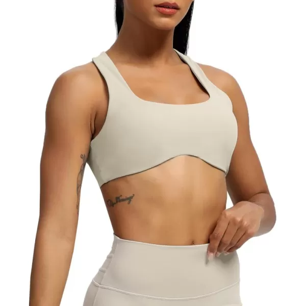 Aoxjox Womens Workout Sports Bras Fitness Backless Padded Define Sculpt Racerback Bra Yoga Crop Tank TopMink