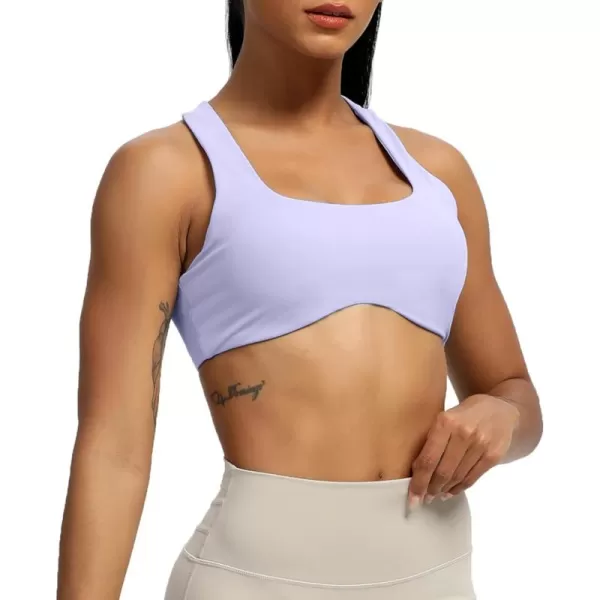 Aoxjox Womens Workout Sports Bras Fitness Backless Padded Define Sculpt Racerback Bra Yoga Crop Tank TopPurple Heather