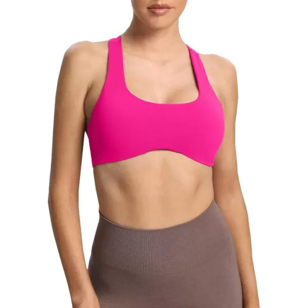 Aoxjox Womens Workout Sports Bras Fitness Backless Padded Define Sculpt Racerback Bra Yoga Crop Tank TopRose Red