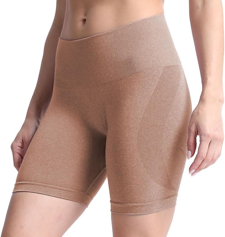 Aoxjox Contour Seamless Shorts for Women High Waist Workout Shorts Gym Biker Shorts Booty Running Yoga Shorts 5quotBeaver Marl