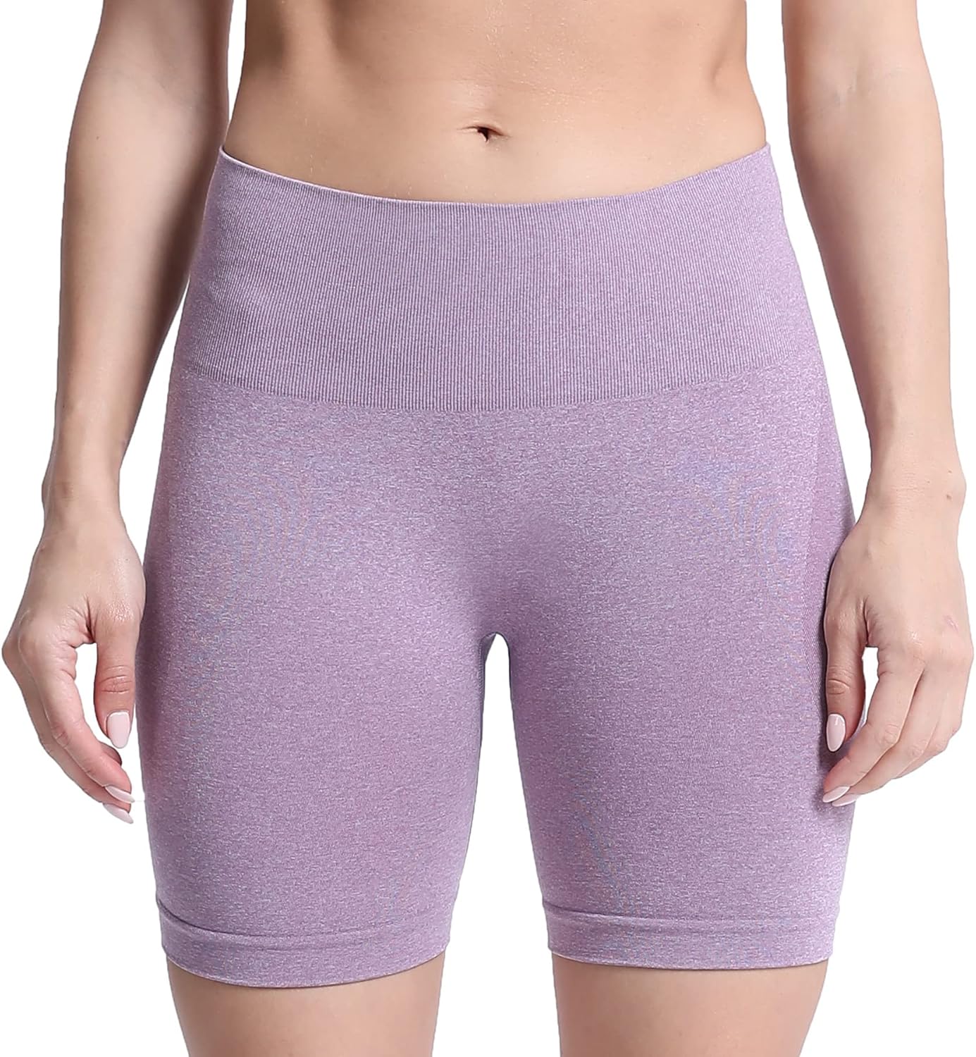 Aoxjox Contour Seamless Shorts for Women High Waist Workout Shorts Gym Biker Shorts Booty Running Yoga Shorts 5quotBerry Conserve Marl