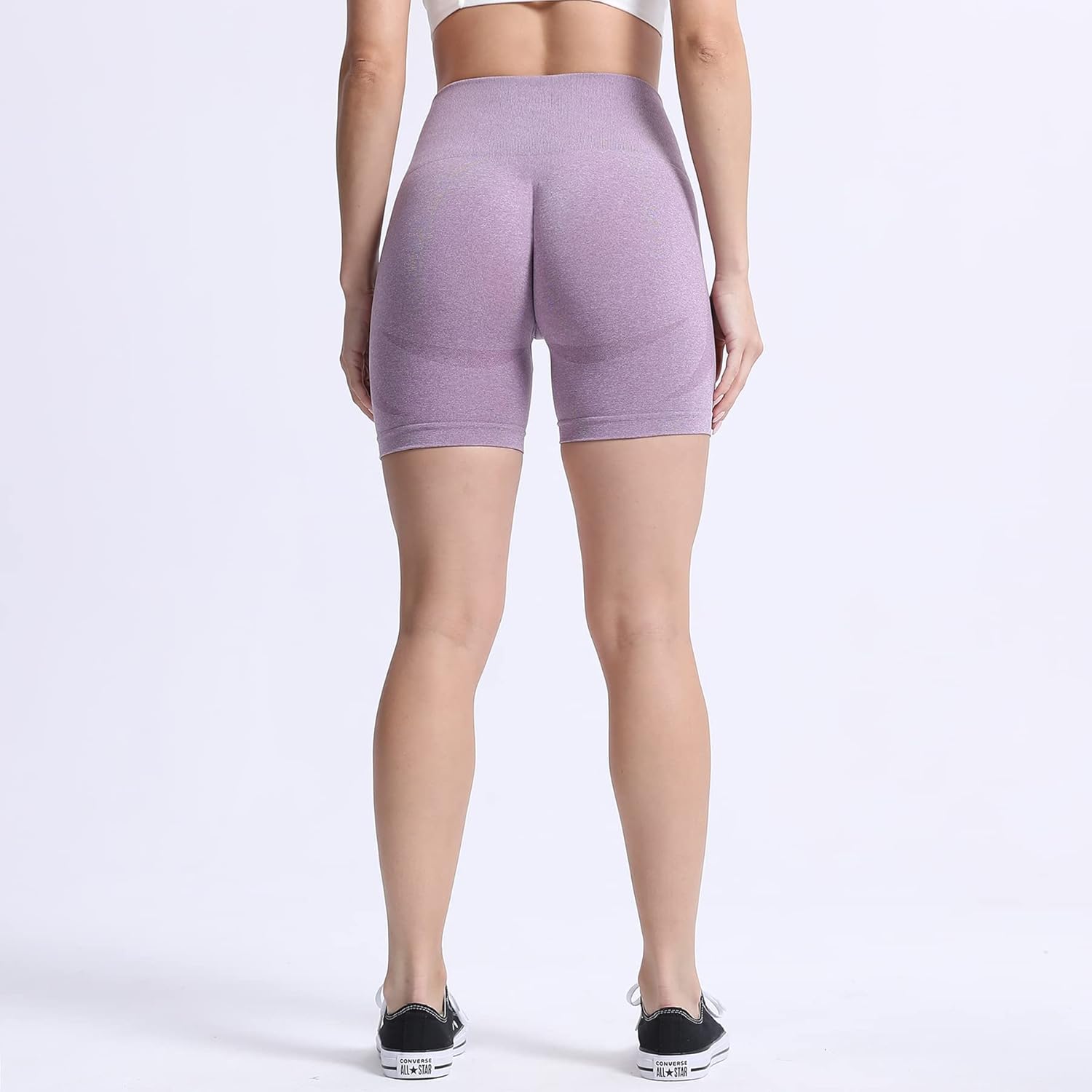 Aoxjox Contour Seamless Shorts for Women High Waist Workout Shorts Gym Biker Shorts Booty Running Yoga Shorts 5quotBerry Conserve Marl