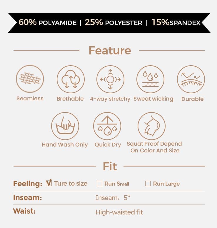 Aoxjox Contour Seamless Shorts for Women High Waist Workout Shorts Gym Biker Shorts Booty Running Yoga Shorts 5quotLupine Marl