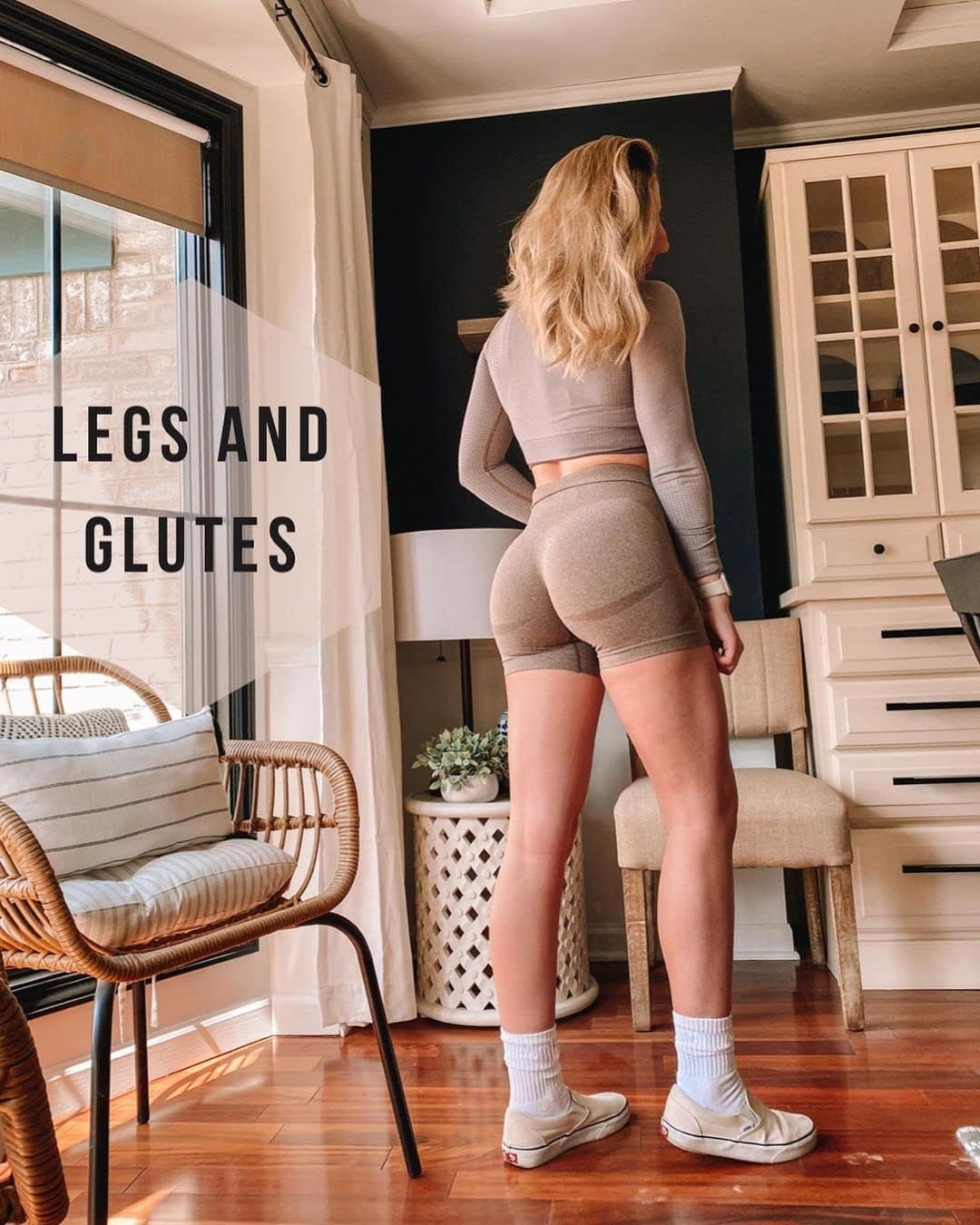 Aoxjox Contour Seamless Shorts for Women High Waist Workout Shorts Gym Biker Shorts Booty Running Yoga Shorts 5quotMocha Marl Not Very Squat Proof But Cute