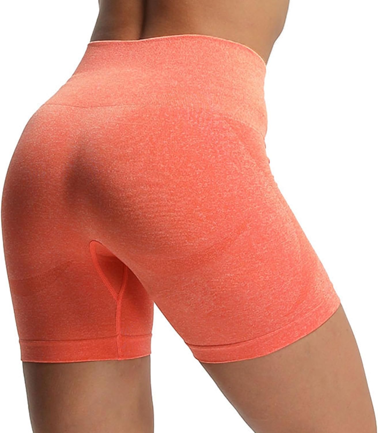 Aoxjox Contour Seamless Shorts for Women High Waist Workout Shorts Gym Biker Shorts Booty Running Yoga Shorts 5quotPersimmon Marl
