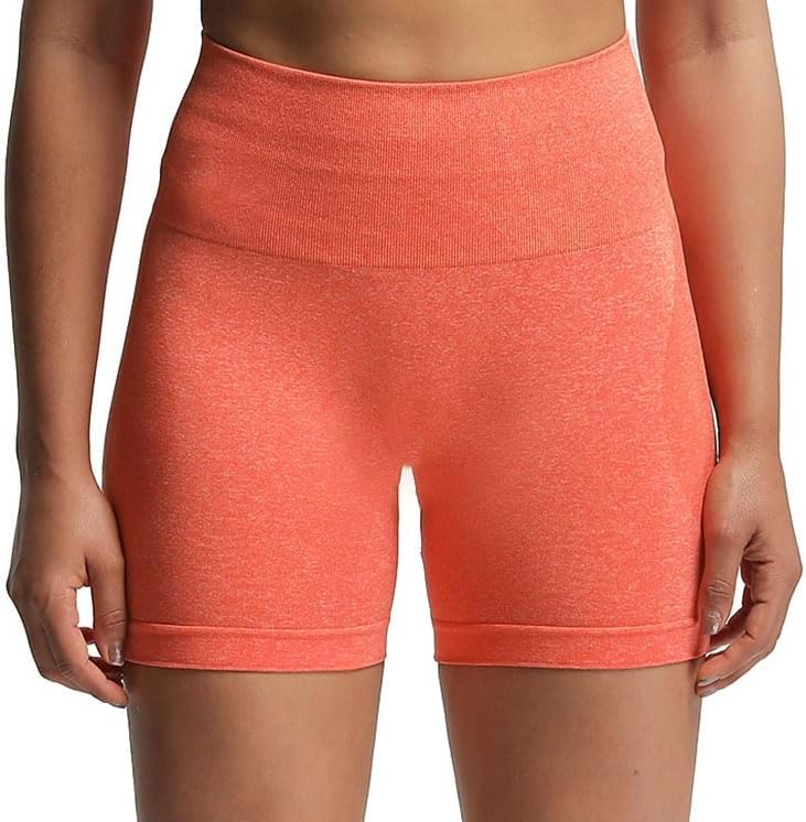 Aoxjox Contour Seamless Shorts for Women High Waist Workout Shorts Gym Biker Shorts Booty Running Yoga Shorts 5quotPersimmon Marl