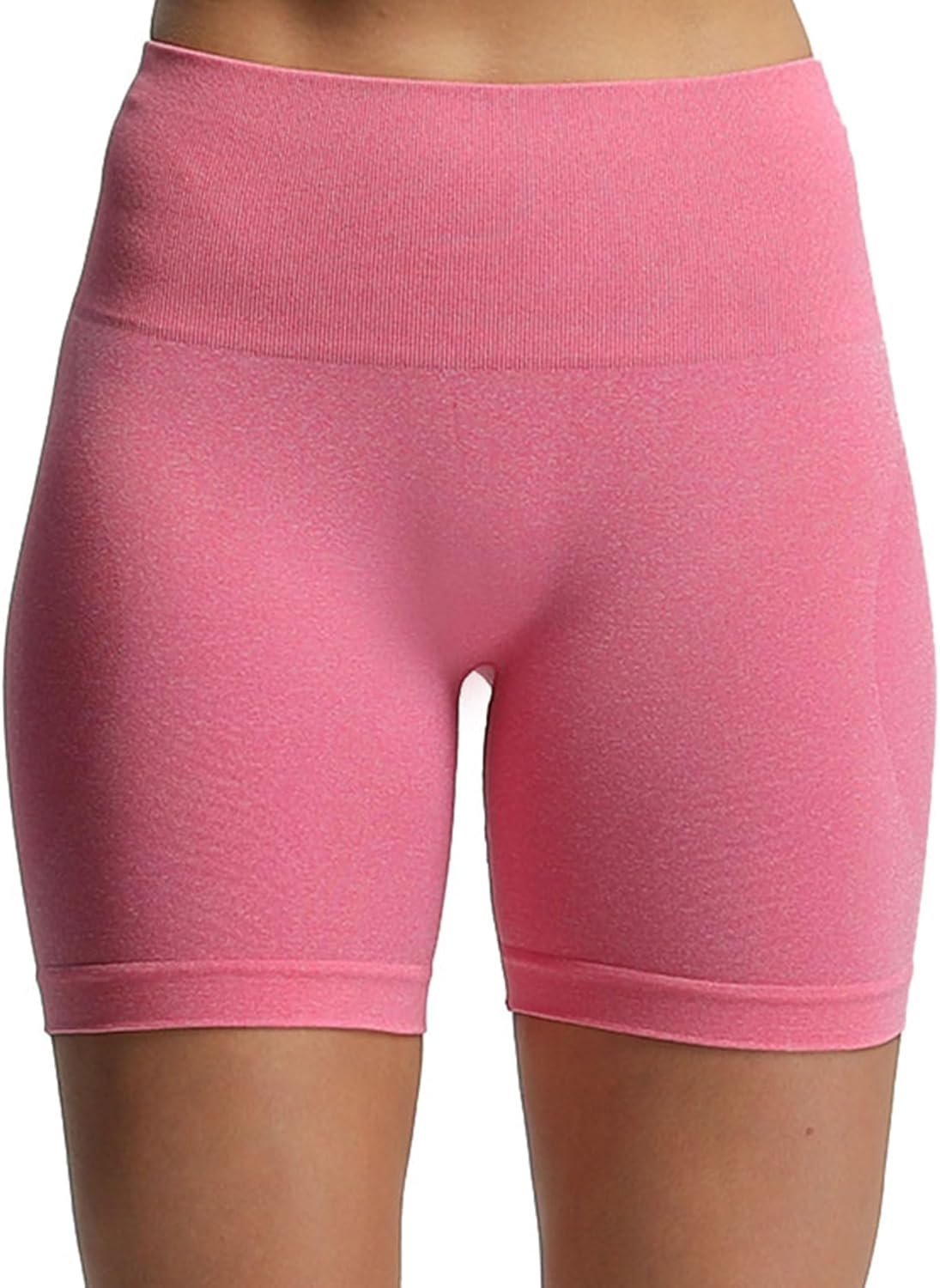 Aoxjox Contour Seamless Shorts for Women High Waist Workout Shorts Gym Biker Shorts Booty Running Yoga Shorts 5quotPink Cosmos Marl