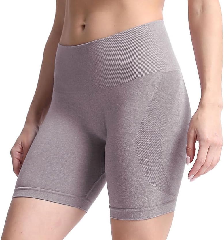 Aoxjox Contour Seamless Shorts for Women High Waist Workout Shorts Gym Biker Shorts Booty Running Yoga Shorts 5quotSatellite Marl