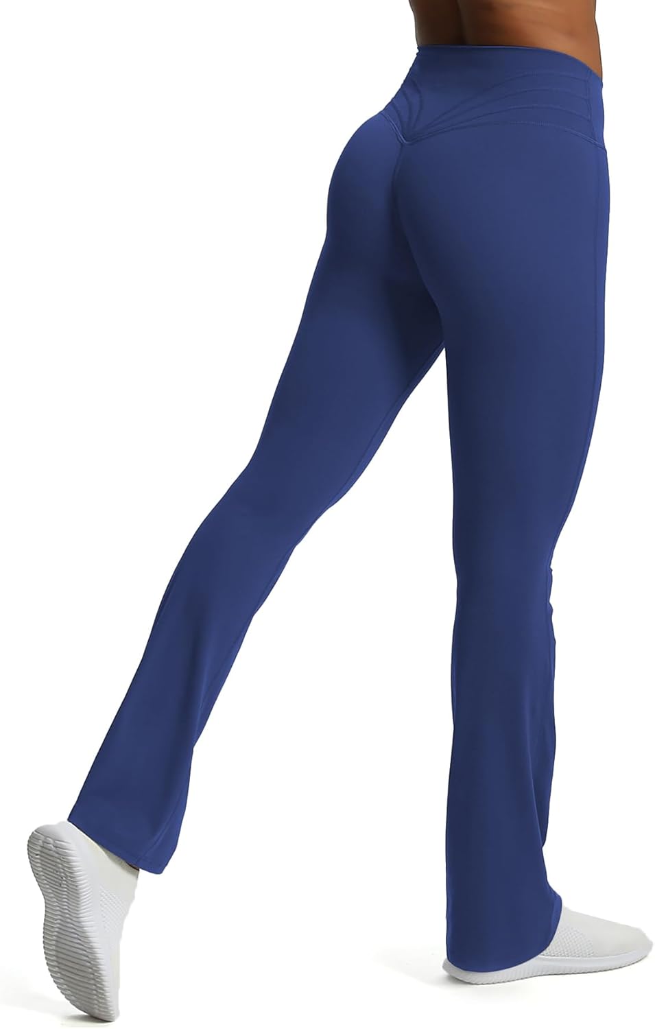 Aoxjox Flare Leggings for Women Trinity Tummy Control High Waisted Wide Leg Yoga PantsBellwether Blue