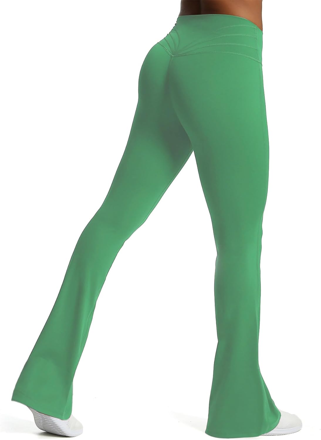 Aoxjox Flare Leggings for Women Trinity Tummy Control High Waisted Wide Leg Yoga PantsBottle Green
