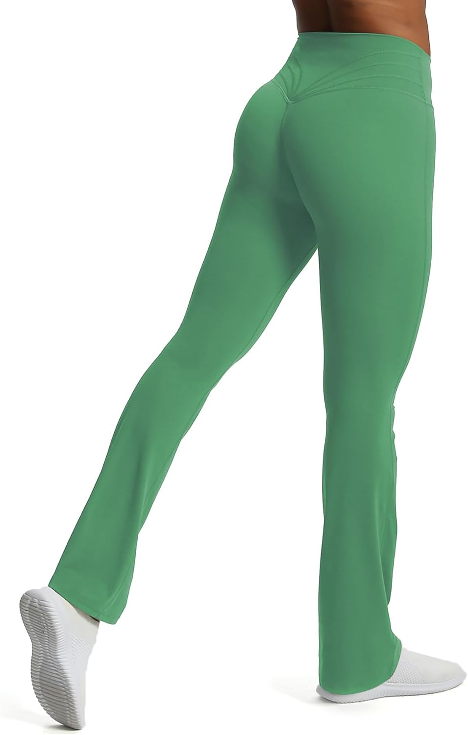 Aoxjox Flare Leggings for Women Trinity Tummy Control High Waisted Wide Leg Yoga PantsBottle Green