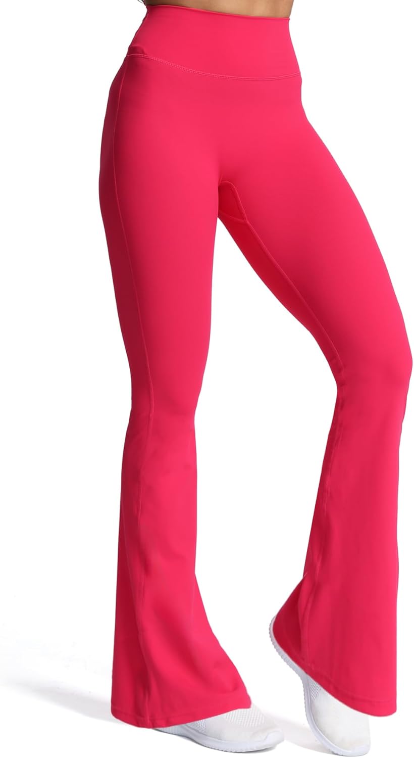 Aoxjox Flare Leggings for Women Trinity Tummy Control High Waisted Wide Leg Yoga PantsLove Potion