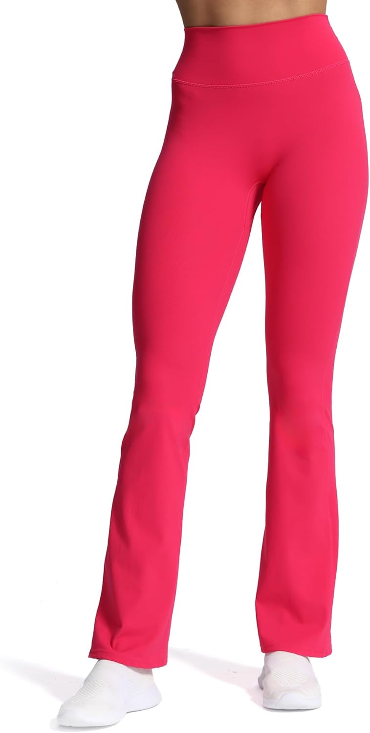 Aoxjox Flare Leggings for Women Trinity Tummy Control High Waisted Wide Leg Yoga PantsLove Potion