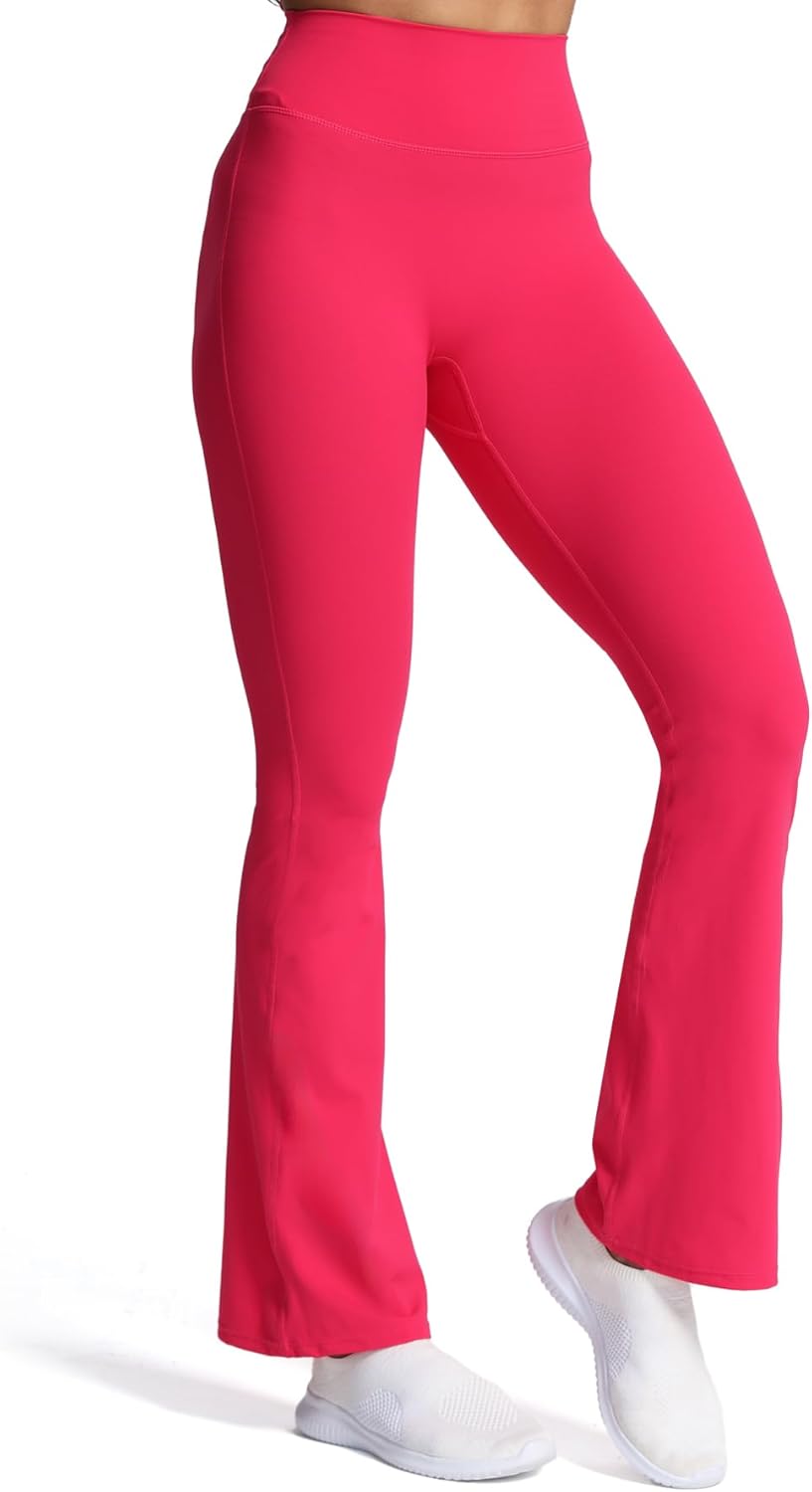 Aoxjox Flare Leggings for Women Trinity Tummy Control High Waisted Wide Leg Yoga PantsLove Potion