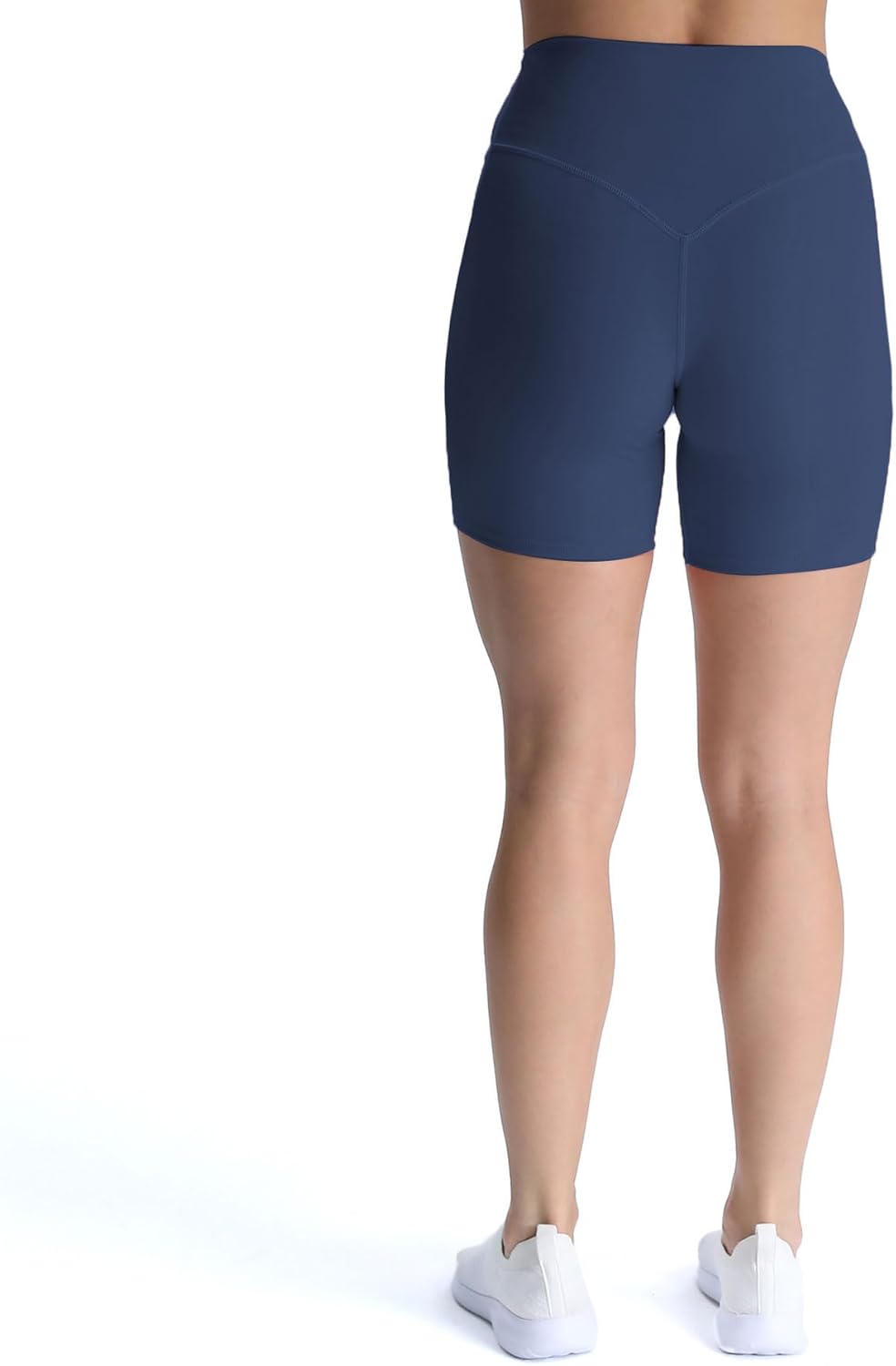 Aoxjox Metamorph Workout Biker Shorts for Women Tummy Control High Waisted Athletic Gym Running Deep V Yoga Shorts 6quotA Navy