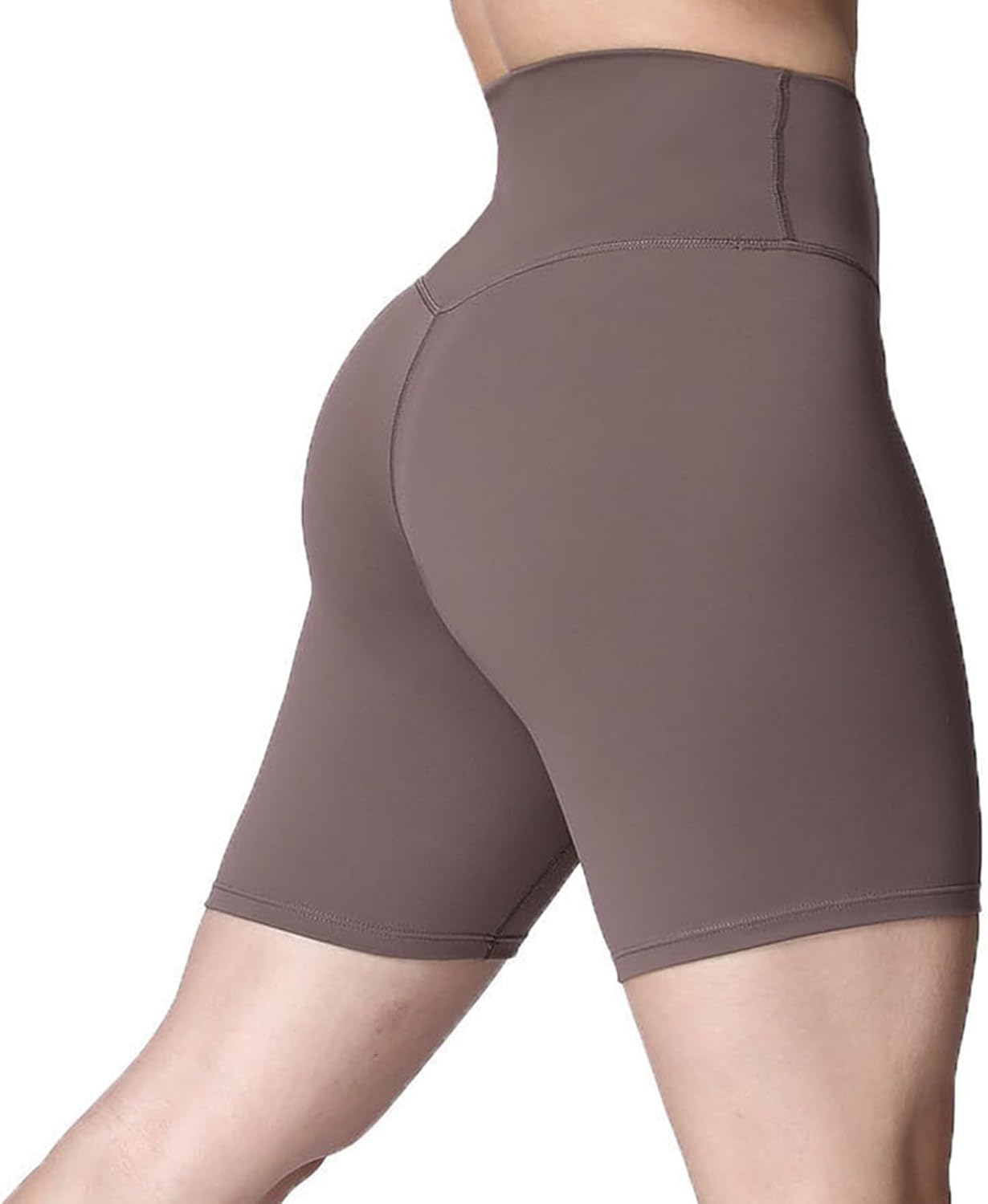 Aoxjox Metamorph Workout Biker Shorts for Women Tummy Control High Waisted Athletic Gym Running Deep V Yoga Shorts 6quotActive Coffee