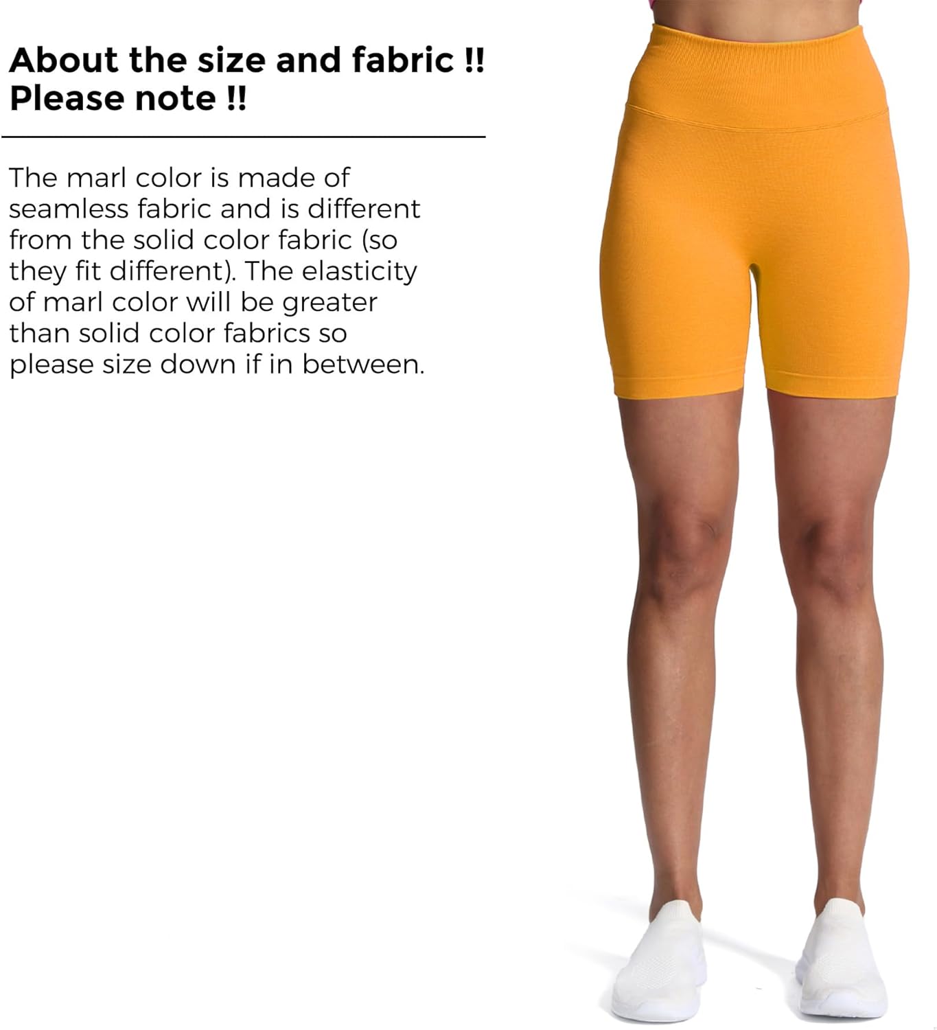 Aoxjox Metamorph Workout Biker Shorts for Women Tummy Control High Waisted Athletic Gym Running Deep V Yoga Shorts 6quotCadmium Yellow Marl