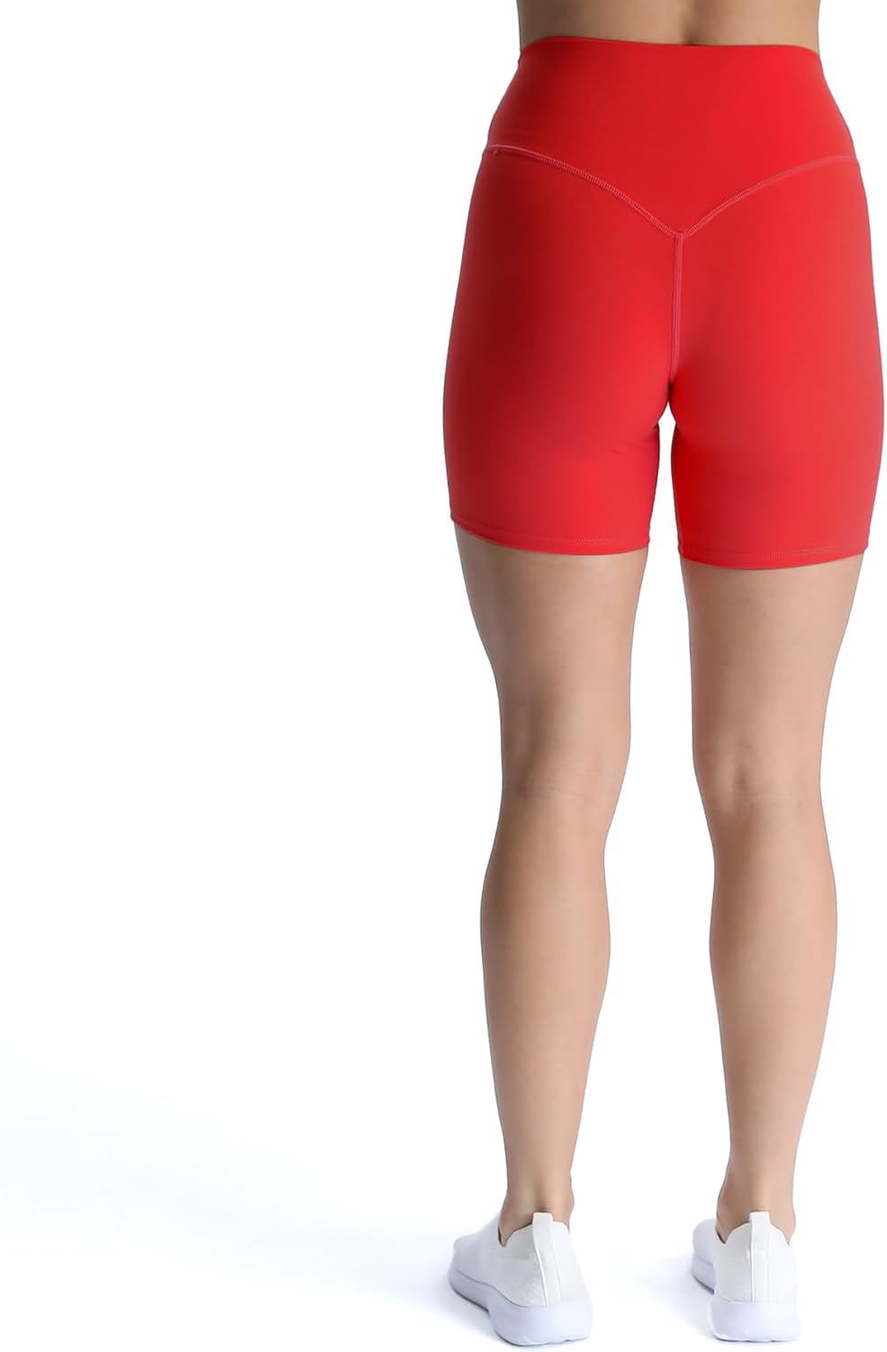 Aoxjox Metamorph Workout Biker Shorts for Women Tummy Control High Waisted Athletic Gym Running Deep V Yoga Shorts 6quotRacing Red