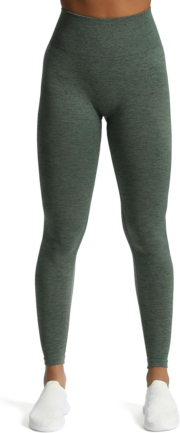Aoxjox Scrunch Seamless Leggings for Women High Waisted Tummy Control 20 Smile Contour Workout Leggings Yoga Pants 24quotDark Forest Marlscrunch