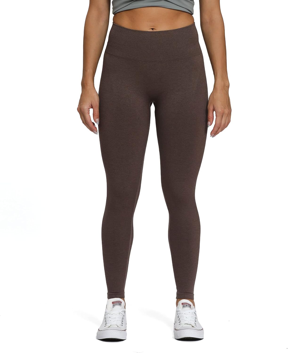 Aoxjox Scrunch Seamless Leggings for Women High Waisted Tummy Control 20 Smile Contour Workout Leggings Yoga Pants 24quotFudge Coffee Marlscrunch
