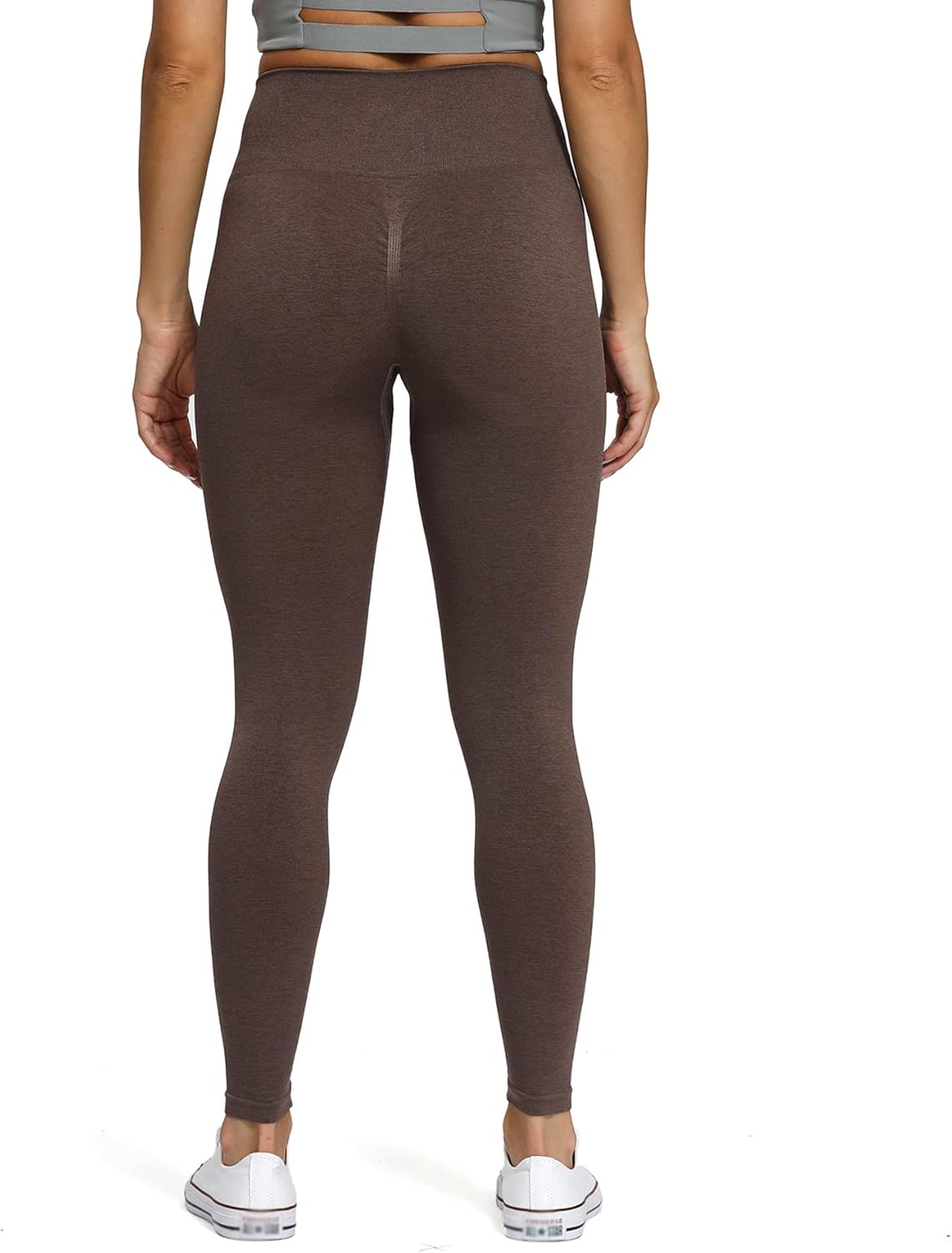 Aoxjox Scrunch Seamless Leggings for Women High Waisted Tummy Control 20 Smile Contour Workout Leggings Yoga Pants 24quotFudge Coffee Marlscrunch