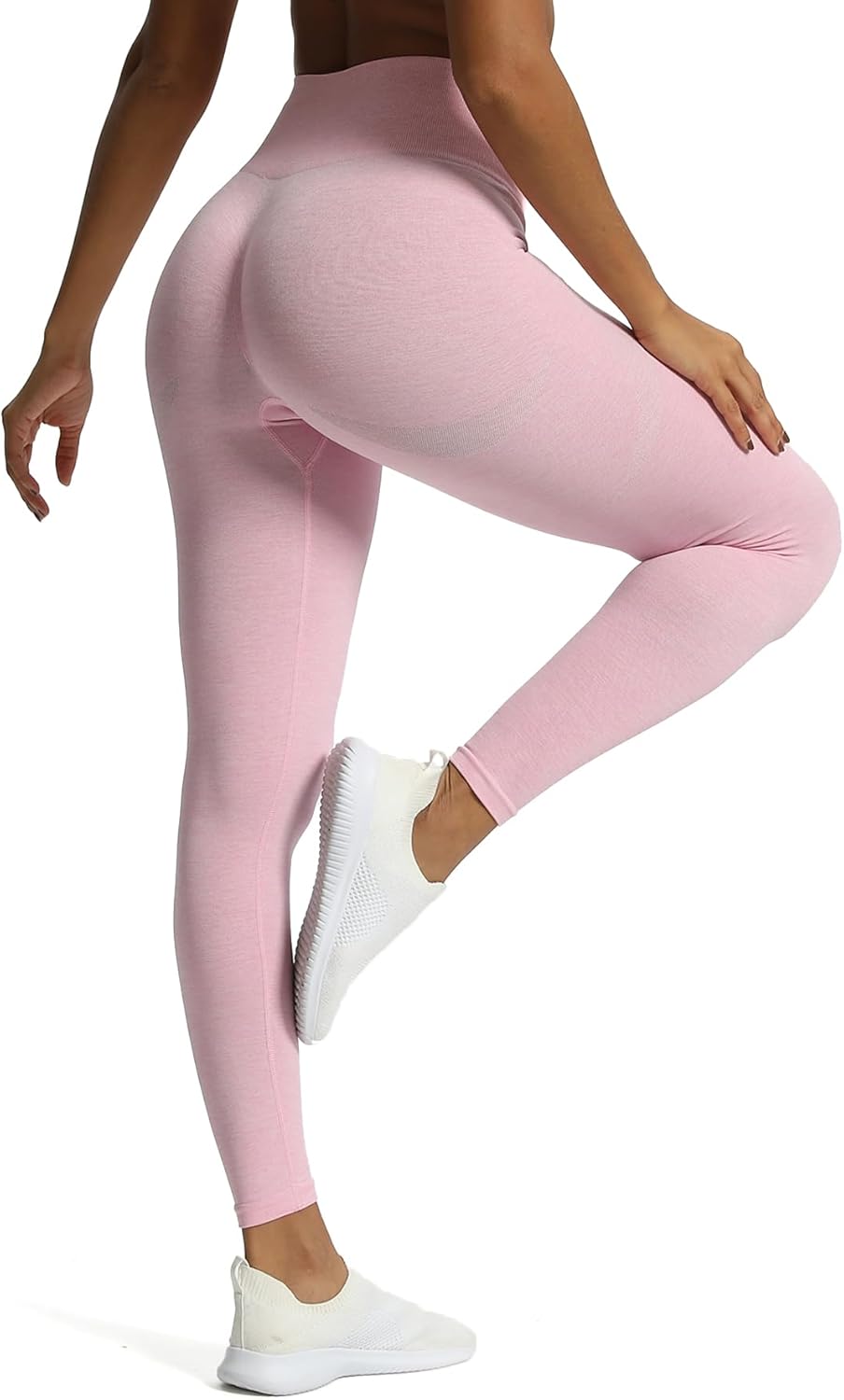 Aoxjox Scrunch Seamless Leggings for Women High Waisted Tummy Control 20 Smile Contour Workout Leggings Yoga Pants 24quotLilac Pink Marlscrunch