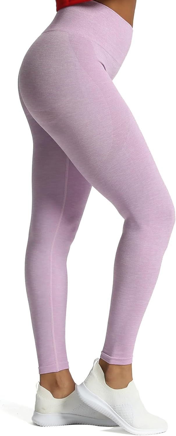 Aoxjox Scrunch Seamless Leggings for Women High Waisted Tummy Control 20 Smile Contour Workout Leggings Yoga Pants 24quotLupine Marlscrunch