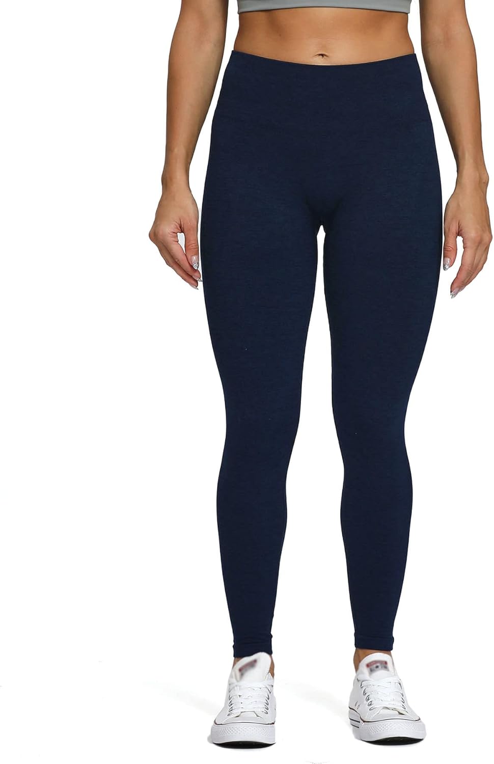 Aoxjox Scrunch Seamless Leggings for Women High Waisted Tummy Control 20 Smile Contour Workout Leggings Yoga Pants 24quotNavy Peony Marlscrunch