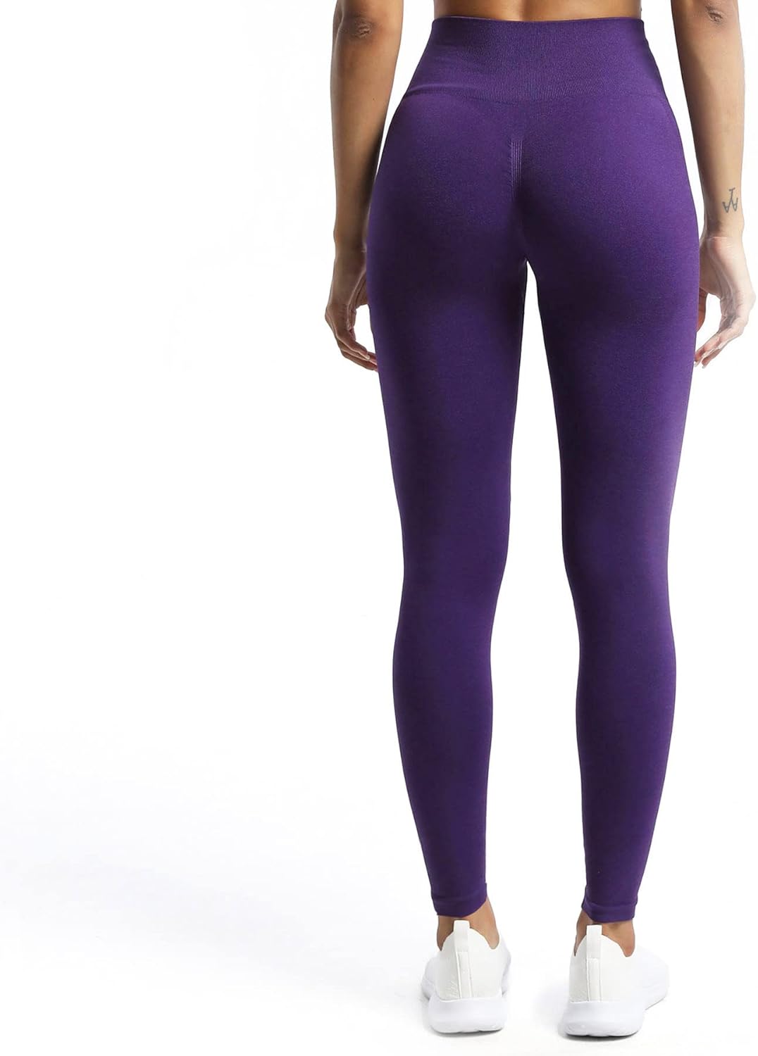 Aoxjox Scrunch Seamless Leggings for Women High Waisted Tummy Control 20 Smile Contour Workout Leggings Yoga Pants 24quotPurple Marlscrunch
