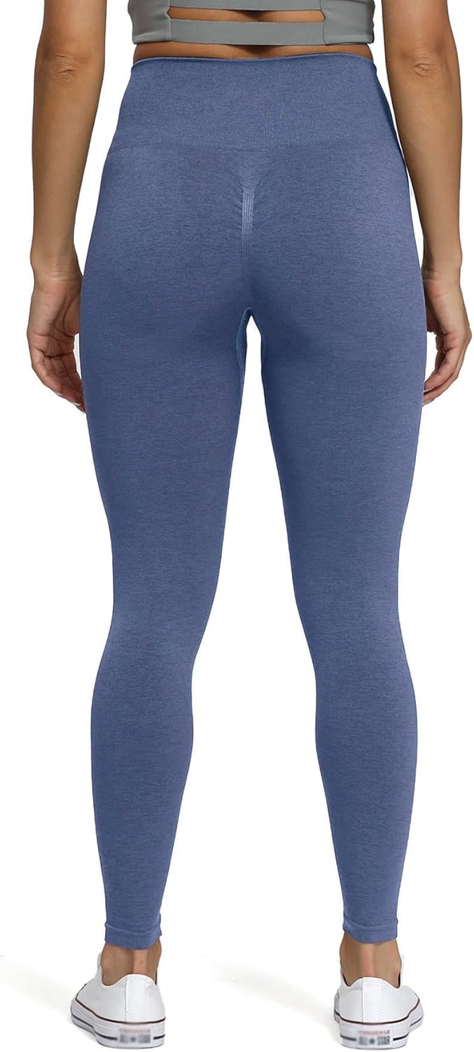 Aoxjox Scrunch Seamless Leggings for Women High Waisted Tummy Control 20 Smile Contour Workout Leggings Yoga Pants 24quotSteel Blue Marlscrunch
