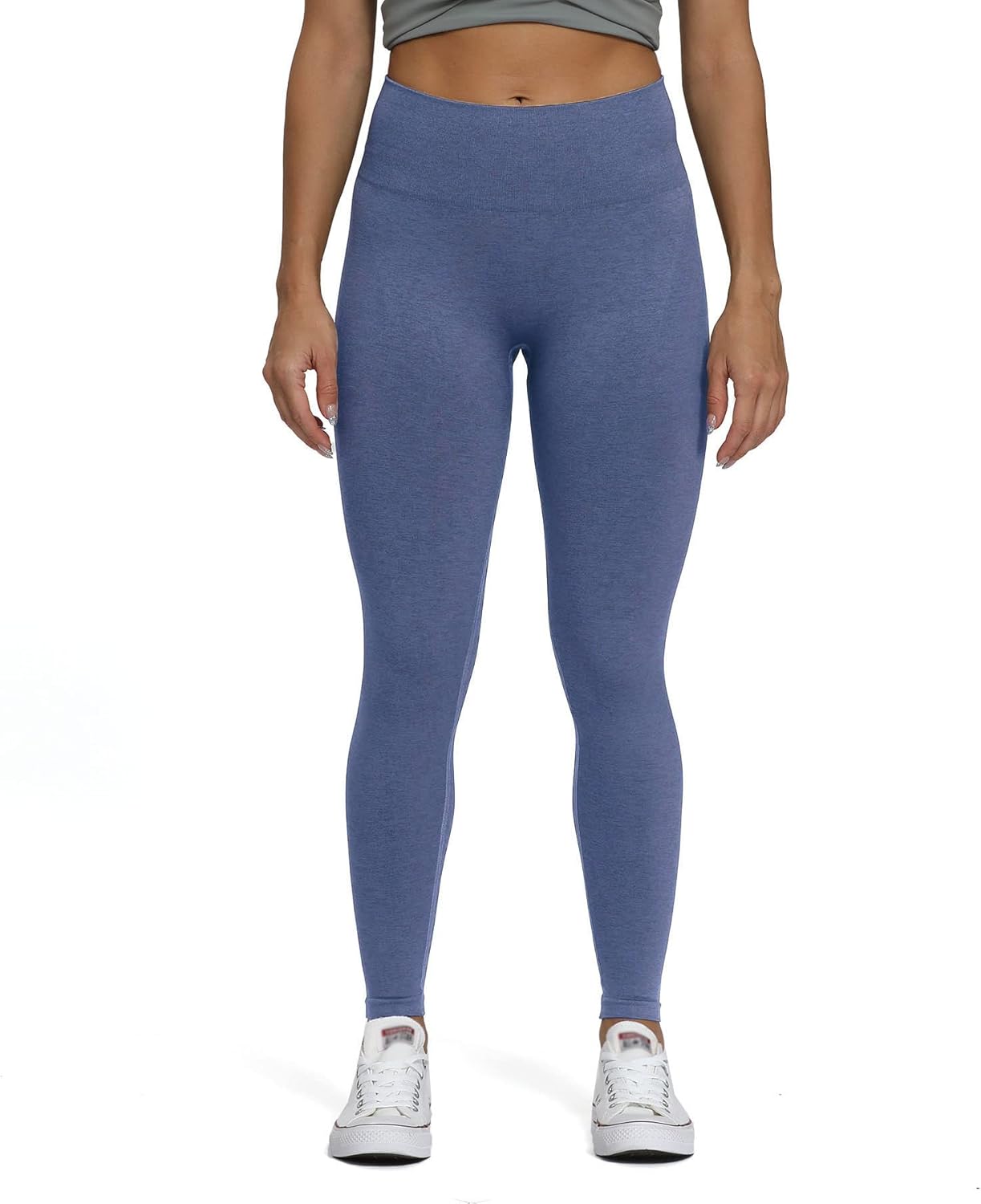 Aoxjox Scrunch Seamless Leggings for Women High Waisted Tummy Control 20 Smile Contour Workout Leggings Yoga Pants 24quotSteel Blue Marlscrunch