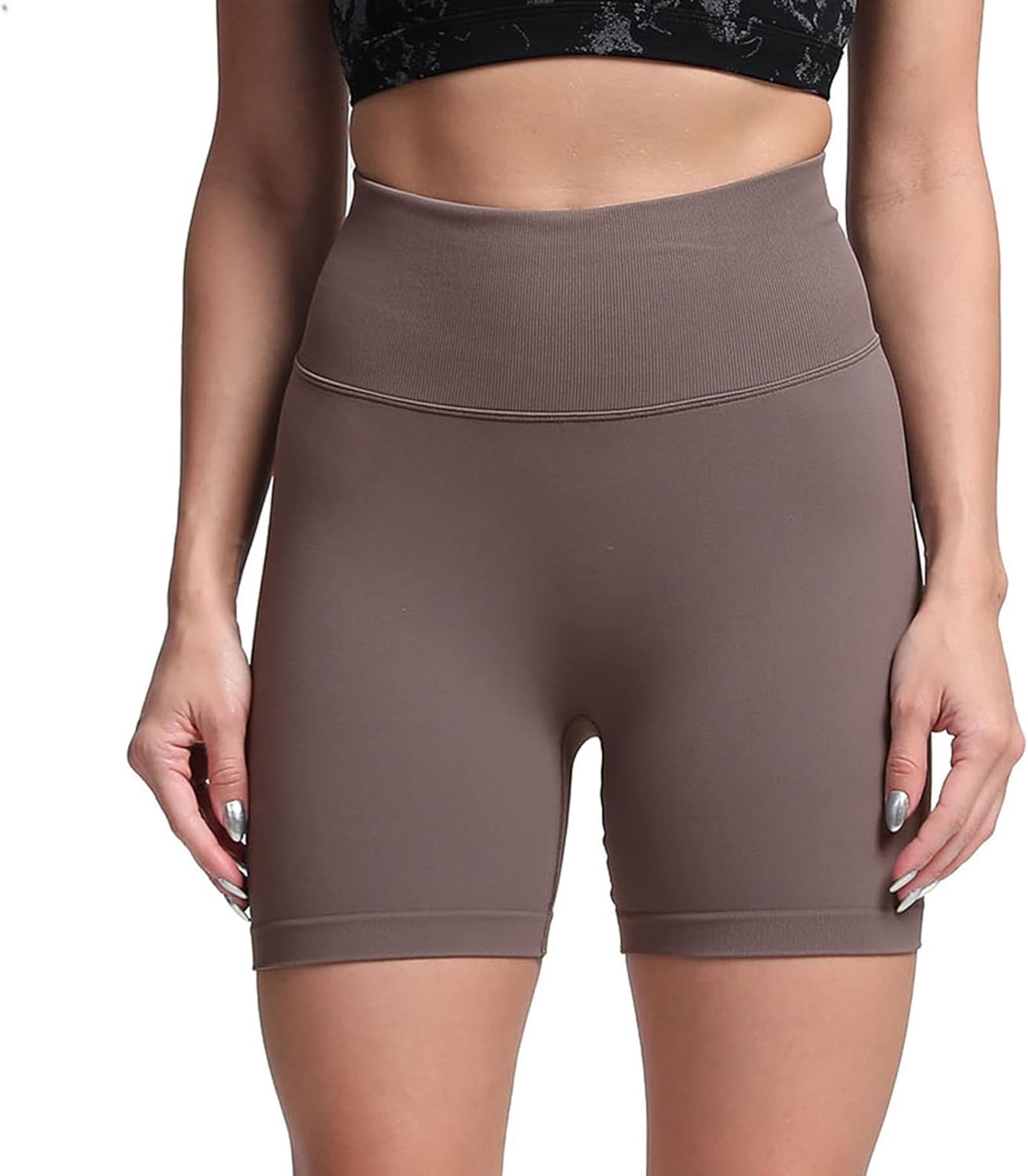Aoxjox Scrunch Workout Shorts for Women Seamless TieDye Butt Lifting Short Gym Running Active Exercise Fitness Yoga Shorts2 Coffee Thin Scrunch Version