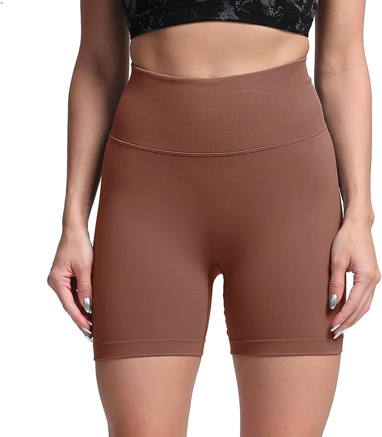 Aoxjox Scrunch Workout Shorts for Women Seamless TieDye Butt Lifting Short Gym Running Active Exercise Fitness Yoga Shorts2 Dandelion Brown Thin Scrunch Version