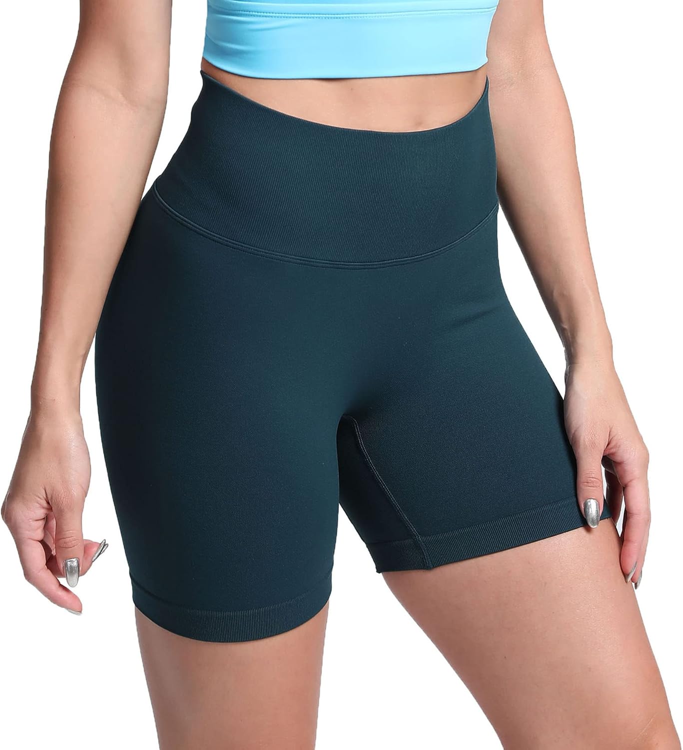 Aoxjox Scrunch Workout Shorts for Women Seamless TieDye Butt Lifting Short Gym Running Active Exercise Fitness Yoga Shorts2 Deep Teal Thin Scrunch Version