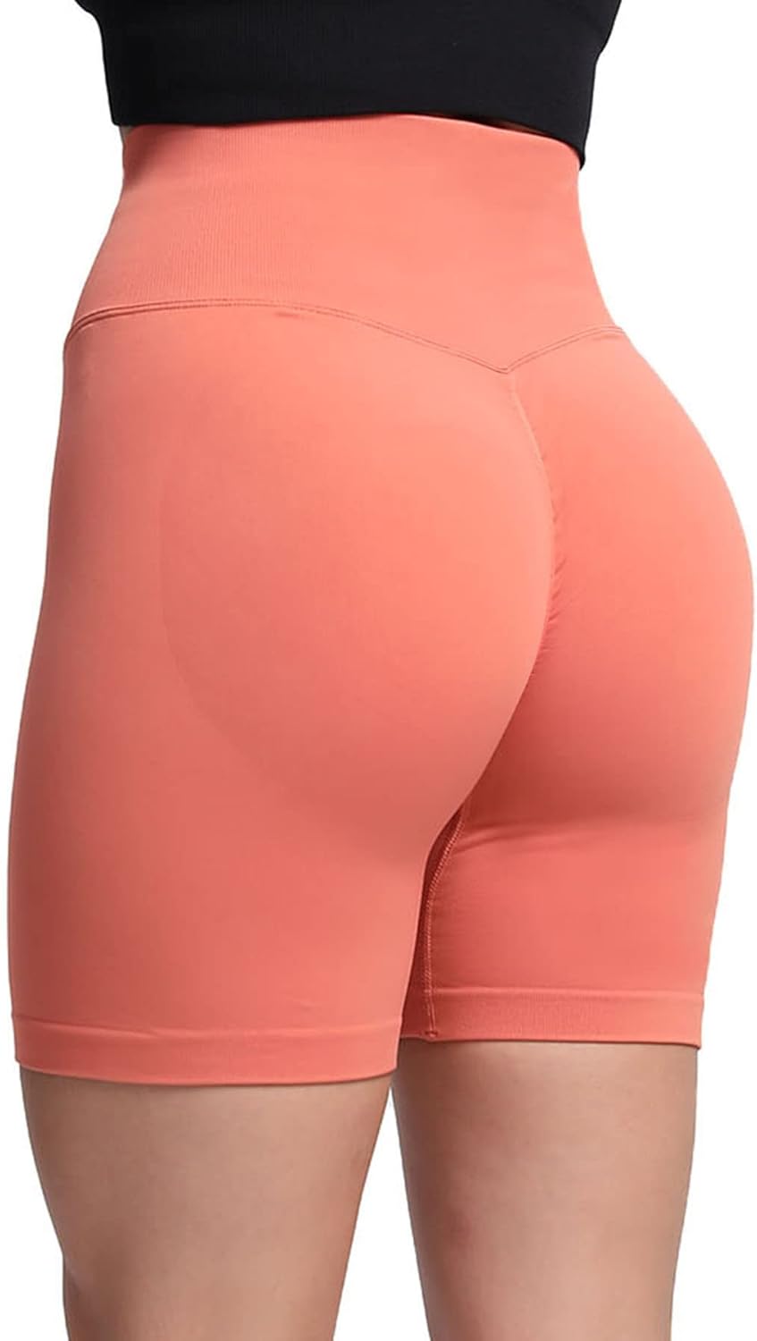 Aoxjox Scrunch Workout Shorts for Women Seamless TieDye Butt Lifting Short Gym Running Active Exercise Fitness Yoga Shorts2 Earth Orange Thin Scrunch Version