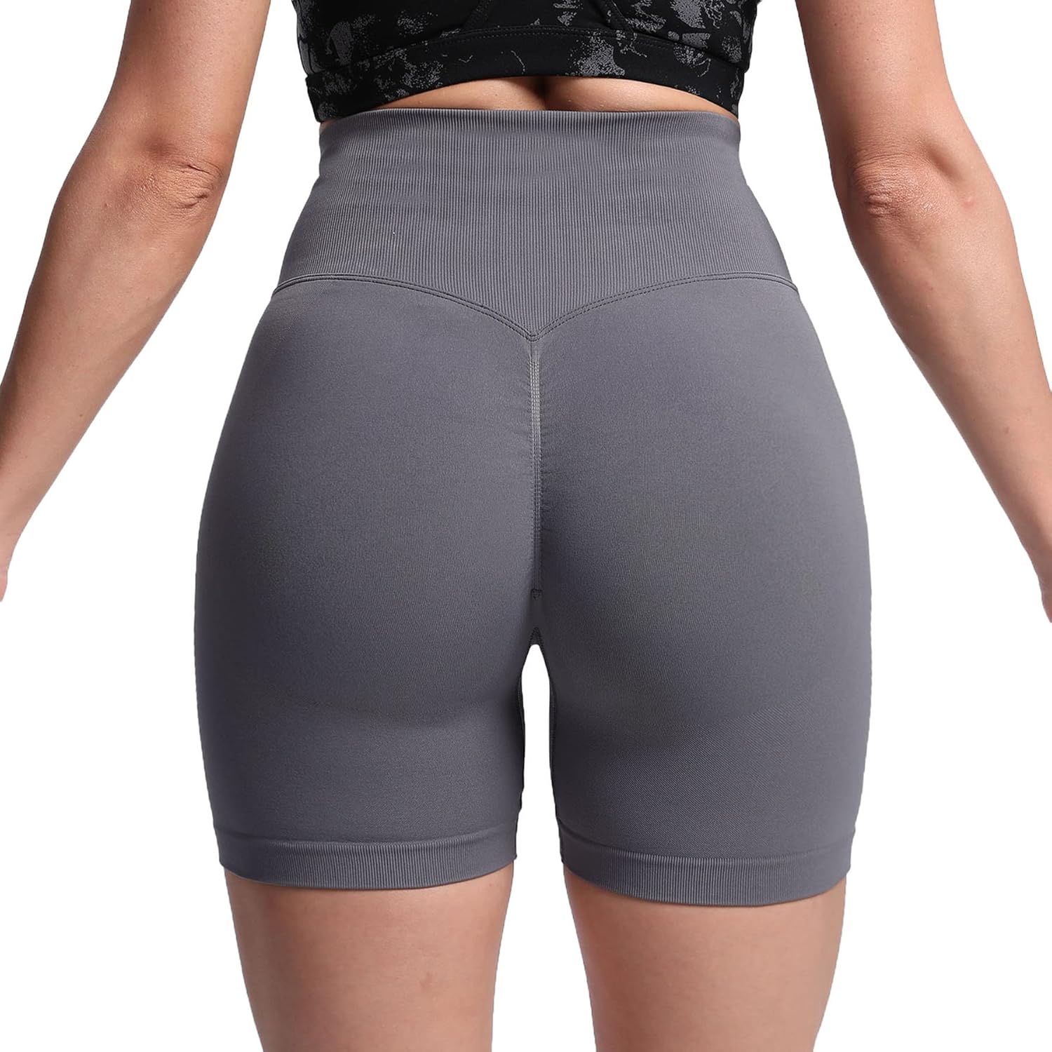 Aoxjox Scrunch Workout Shorts for Women Seamless TieDye Butt Lifting Short Gym Running Active Exercise Fitness Yoga Shorts2 Iron Grey Thin Scrunch Version