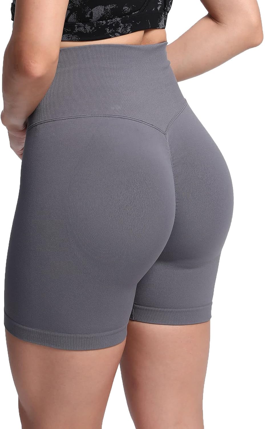 Aoxjox Scrunch Workout Shorts for Women Seamless TieDye Butt Lifting Short Gym Running Active Exercise Fitness Yoga Shorts2 Iron Grey Thin Scrunch Version