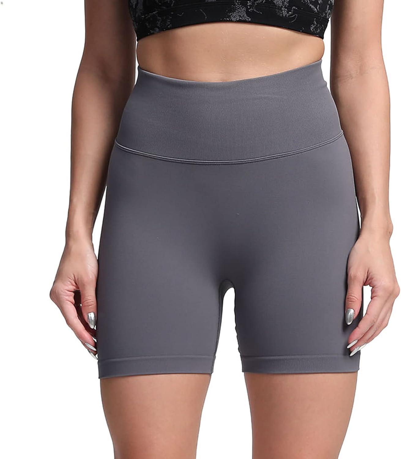 Aoxjox Scrunch Workout Shorts for Women Seamless TieDye Butt Lifting Short Gym Running Active Exercise Fitness Yoga Shorts2 Iron Grey Thin Scrunch Version