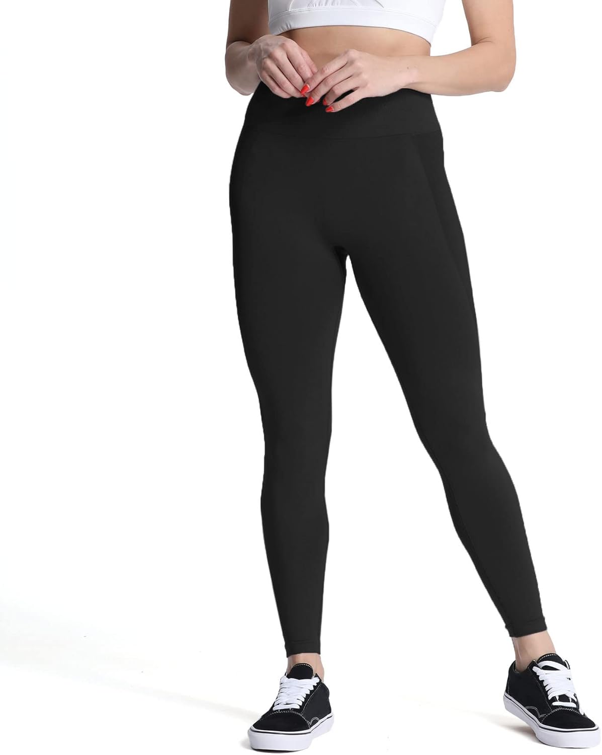 Aoxjox Seamless Scrunch Legging for Women Asset Tummy Control Workout Gym Fitness Sport Active Yoga Pants 22A Black
