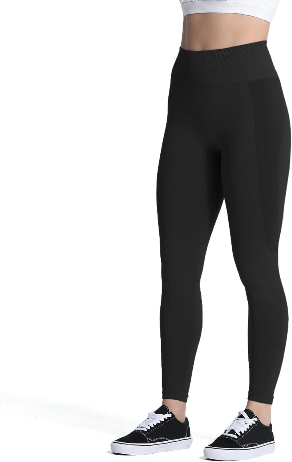 Aoxjox Seamless Scrunch Legging for Women Asset Tummy Control Workout Gym Fitness Sport Active Yoga Pants 22A Black