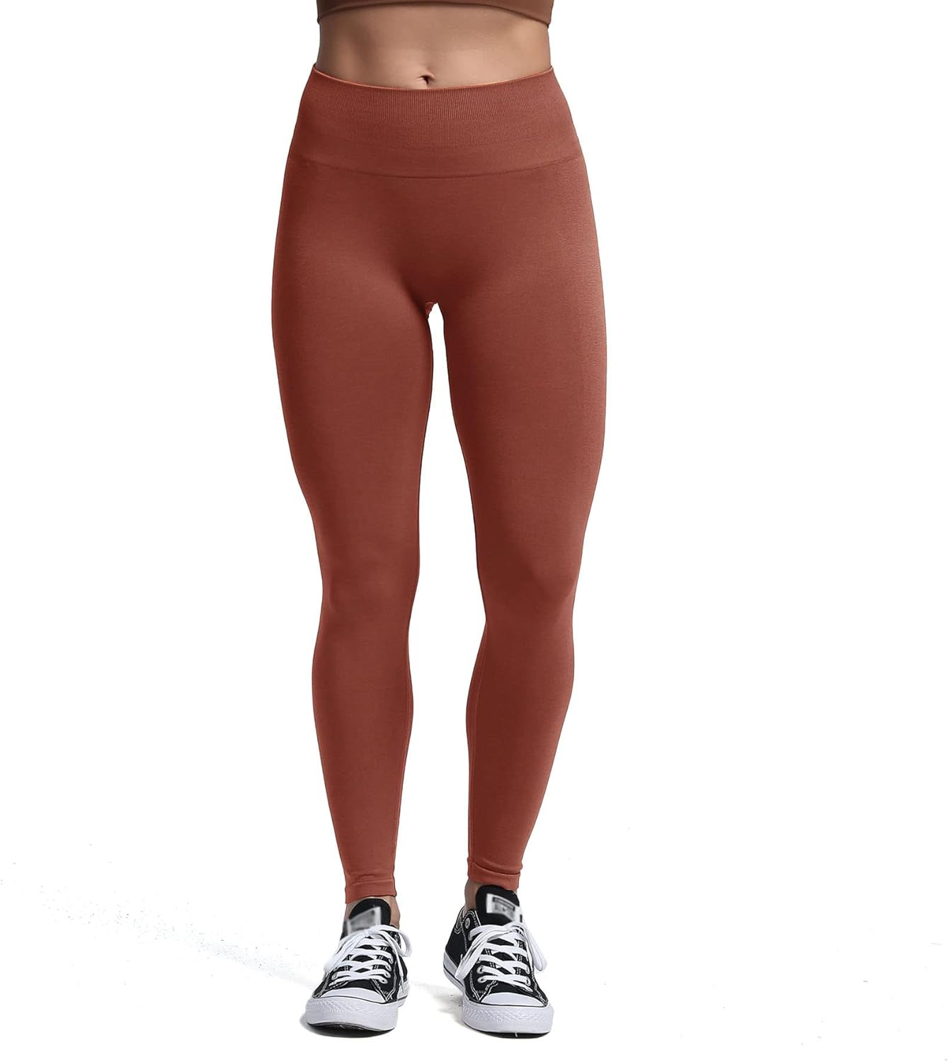 Aoxjox Seamless Scrunch Legging for Women Asset Tummy Control Workout Gym Fitness Sport Active Yoga Pants 22A Butterbrown