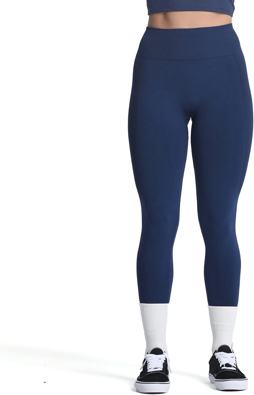 Aoxjox Seamless Scrunch Legging for Women Asset Tummy Control Workout Gym Fitness Sport Active Yoga Pants 22A Tuxedo Navy