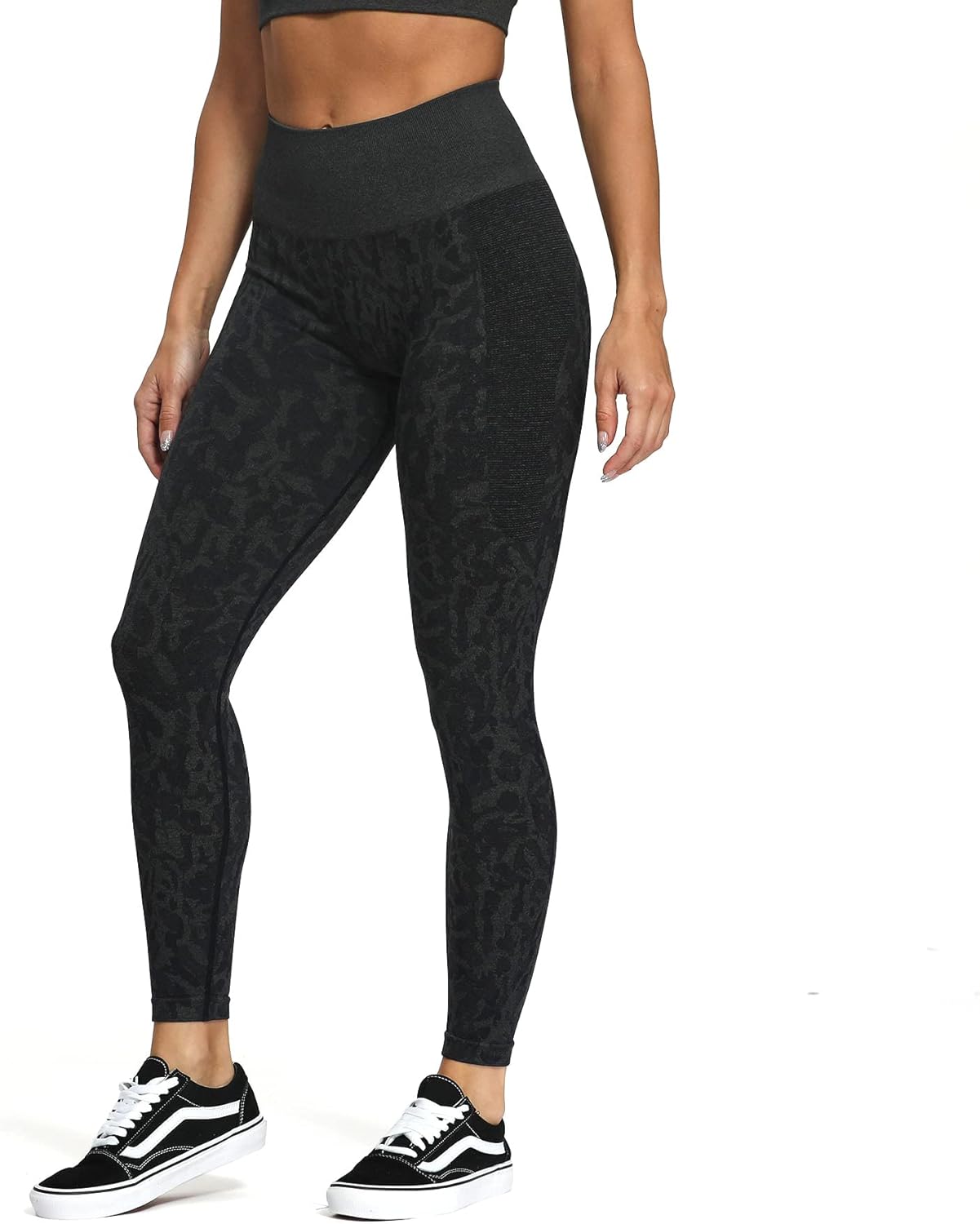 Aoxjox Seamless Scrunch Legging for Women Asset Tummy Control Workout Gym Fitness Sport Active Yoga Pants 22Black Butterfly Camo