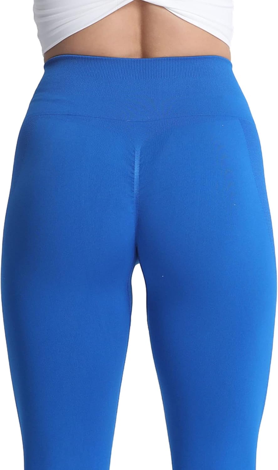 Aoxjox Seamless Scrunch Legging for Women Asset Tummy Control Workout Gym Fitness Sport Active Yoga Pants 22Blue