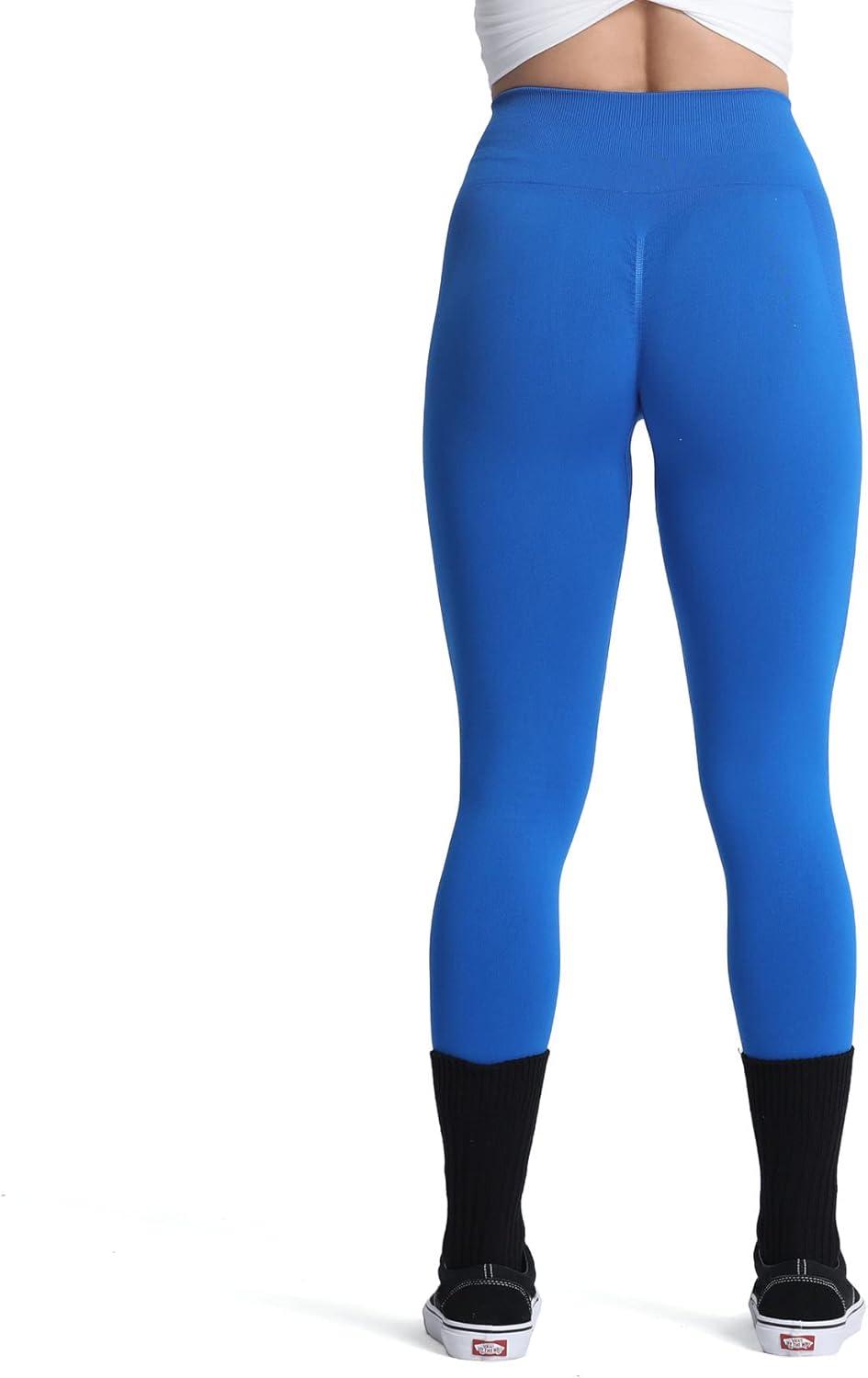 Aoxjox Seamless Scrunch Legging for Women Asset Tummy Control Workout Gym Fitness Sport Active Yoga Pants 22Blue