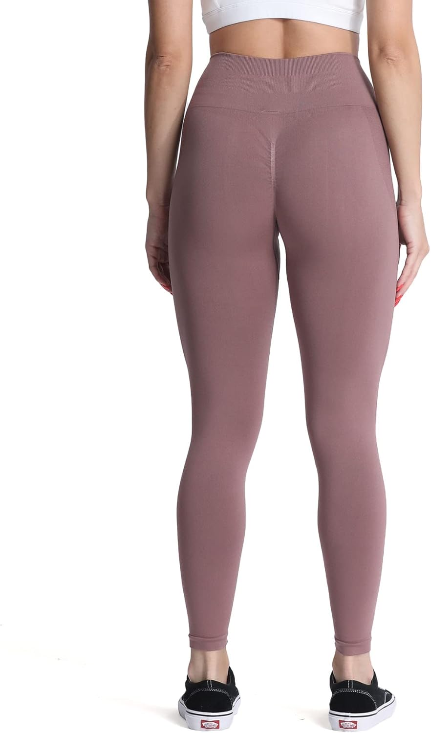 Aoxjox Seamless Scrunch Legging for Women Asset Tummy Control Workout Gym Fitness Sport Active Yoga Pants 22Passive Purple