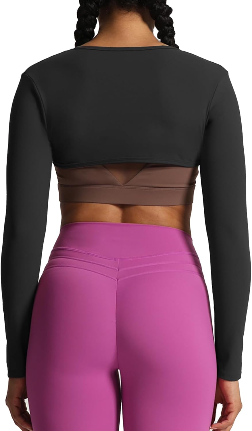 Aoxjox Womens Long Sleeve Open Front Bolero Shrug Crop Top CardiganBlack
