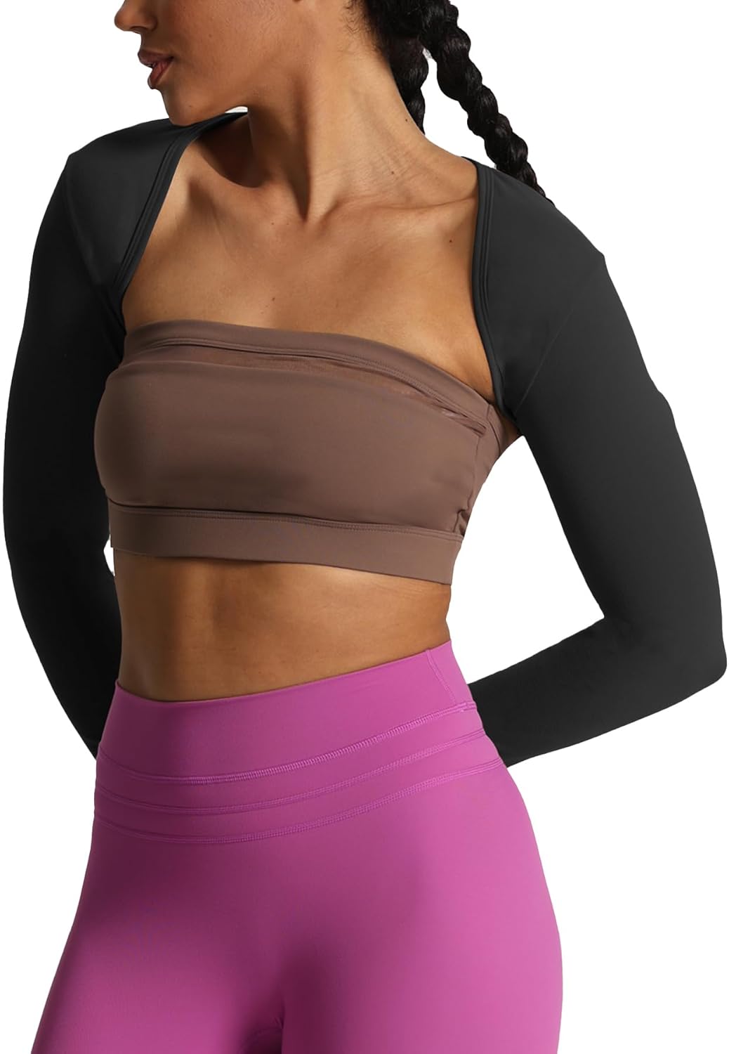Aoxjox Womens Long Sleeve Open Front Bolero Shrug Crop Top CardiganBlack