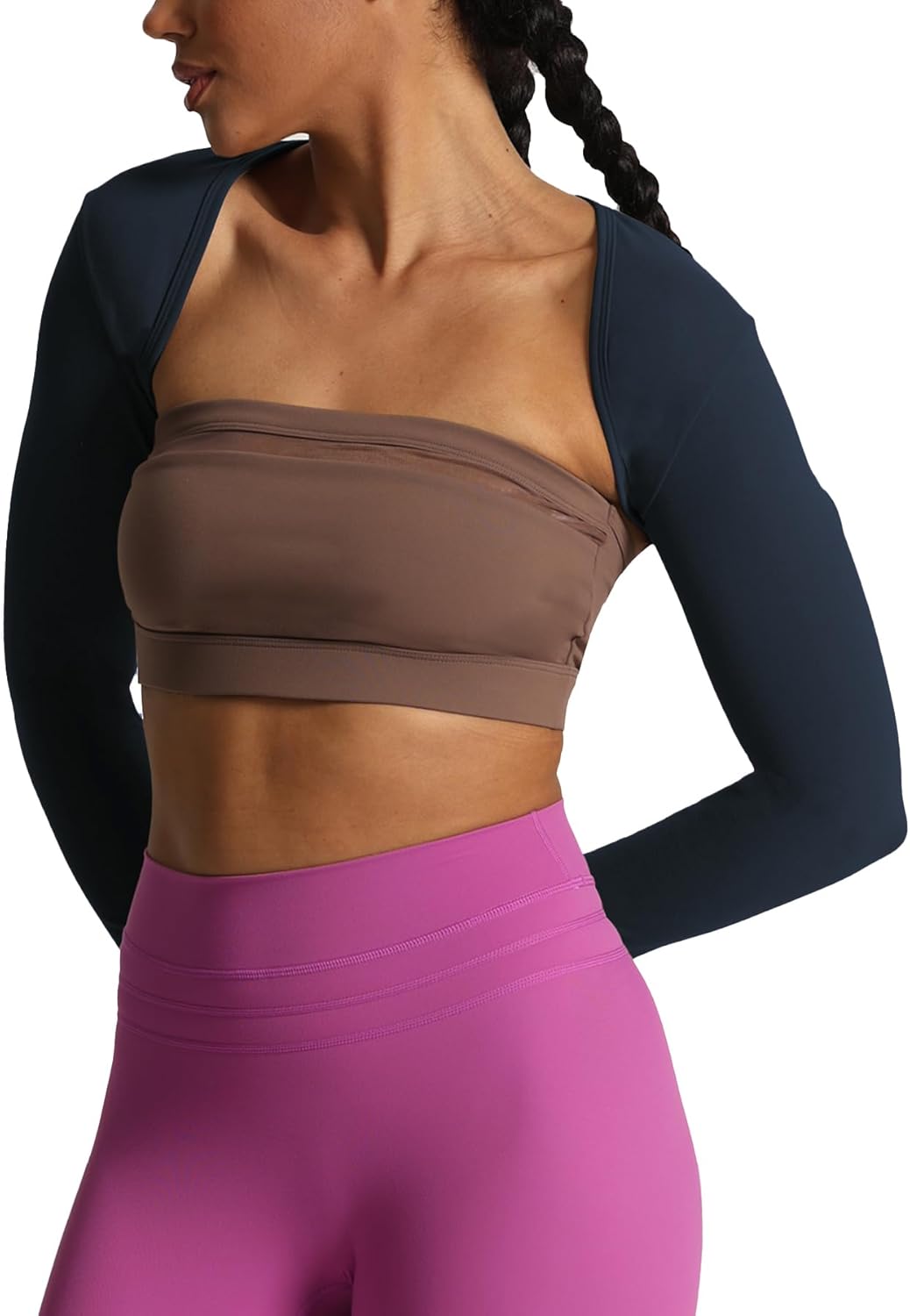 Aoxjox Womens Long Sleeve Open Front Bolero Shrug Crop Top CardiganBlueberry