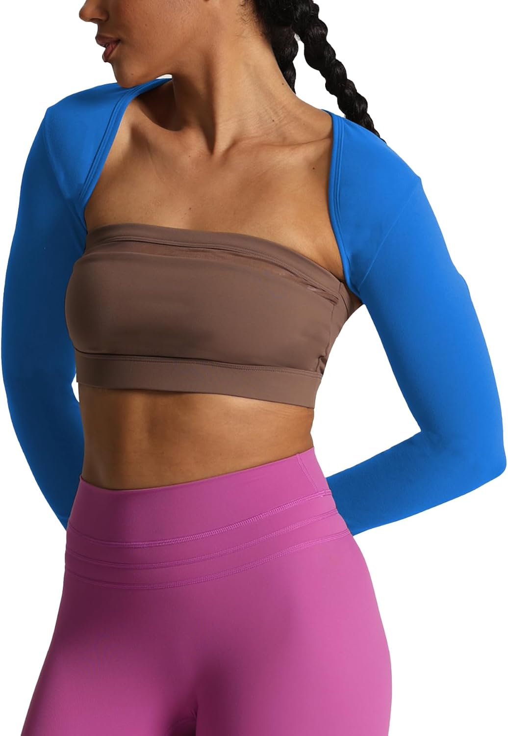 Aoxjox Womens Long Sleeve Open Front Bolero Shrug Crop Top CardiganDirectoire Blue